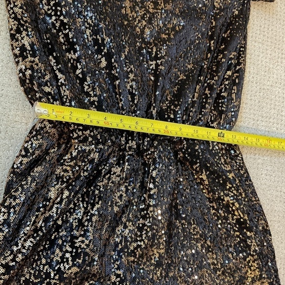 Shoshanna Gold Sequin Zena Back Tie Romper Size 4 - Picture 8 of 10